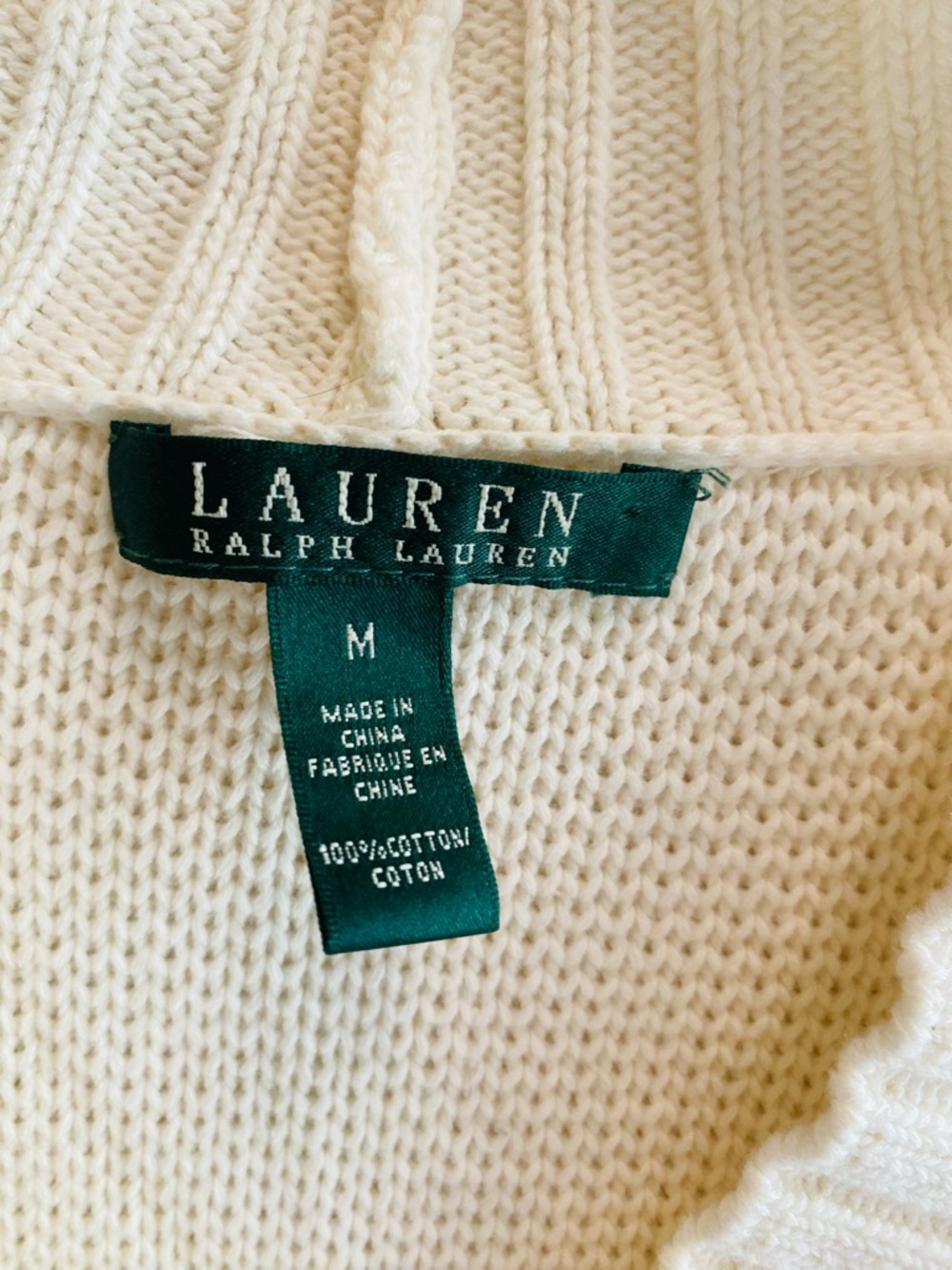 Vintage Lauren Ralph Lauren Sweater Size M Womens‎ Shawl Collar Horn Toggle - Picture 4 of 4